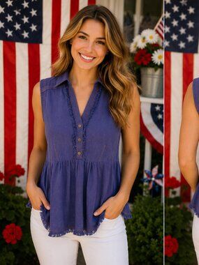 UMGEE oversized Small JEAN DENIM tunic Top Dark Blue wash Size Small